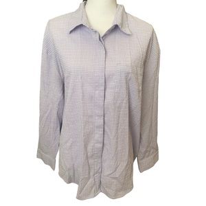 Dazy | Womens Lavender and White Plaid Button up Button Down Shirt Size XL